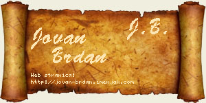 Jovan Brdan vizit kartica